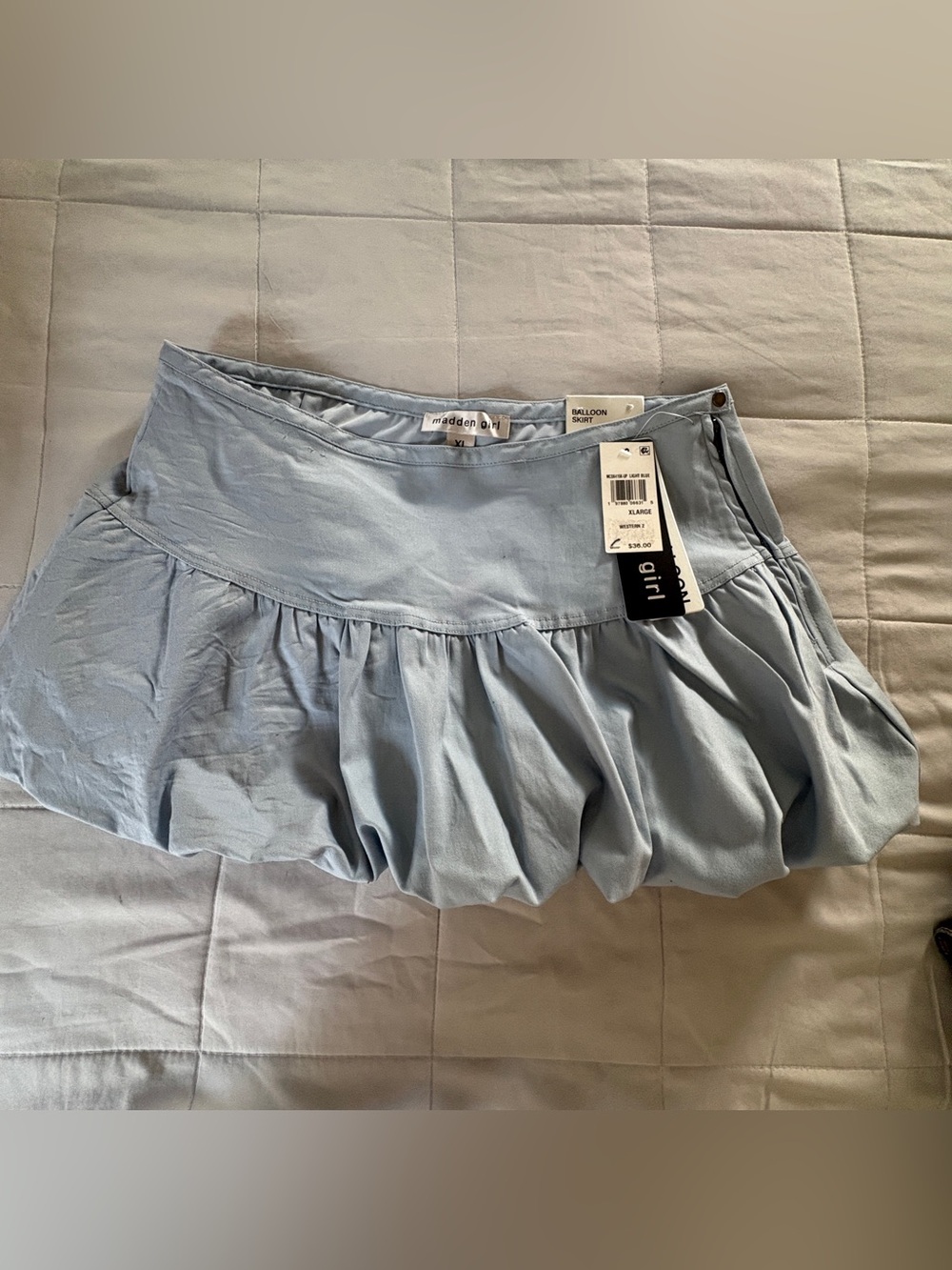 Madden Girl Pale Blue Balloon Mini Skirt